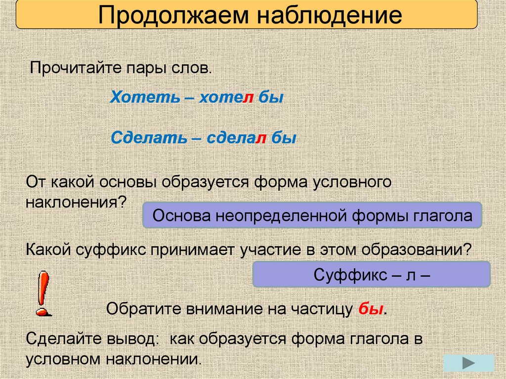 Формы условного наклонения глагола образуются. Текст с глаголами условного наклонения 6 класс. Какой суффикс и какое слово образуют условное наклонение глагола. Наклонение глагола 6. Хотел бы наклонение глагола.