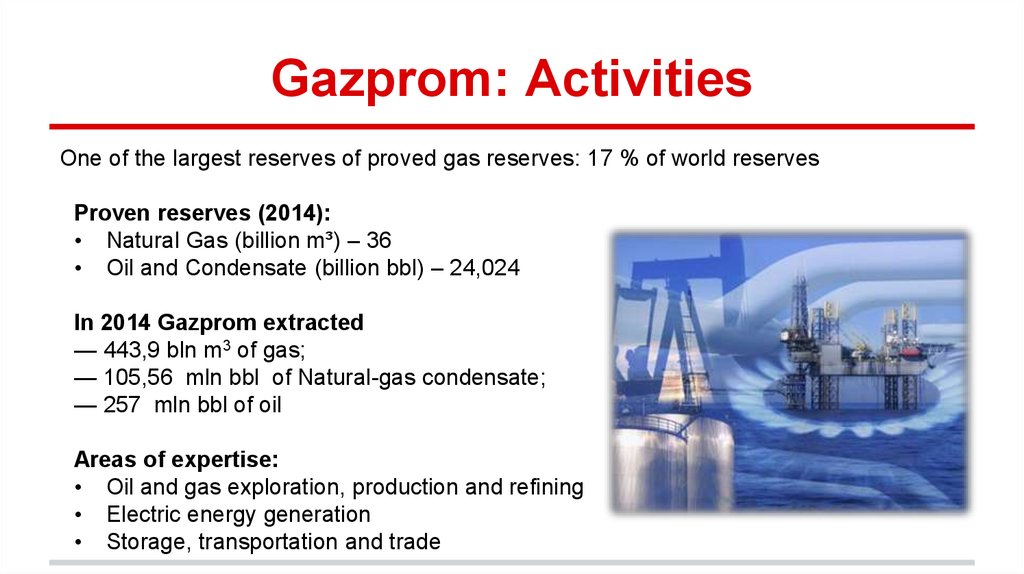 Gazprom: Activities