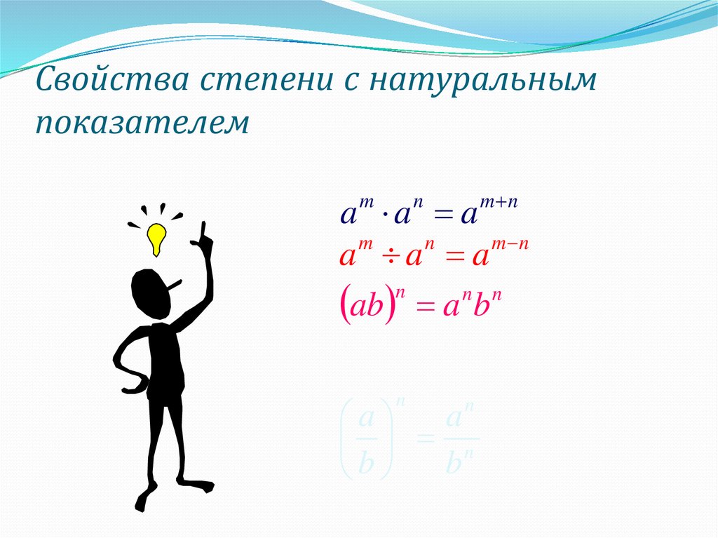 Свойства степени с натуральным показателем