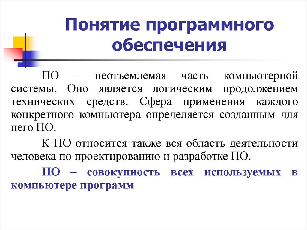 Понятие программы программного обеспечения