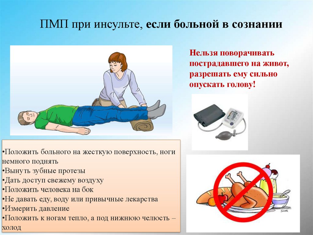 ПМП при инсульте, если больной в сознании