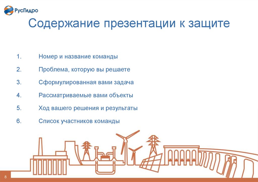 Защитить содержать. Что содержит презентация по защите проекта.