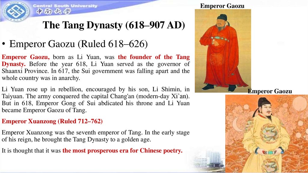 The Tang Dynasty (618–907 AD)