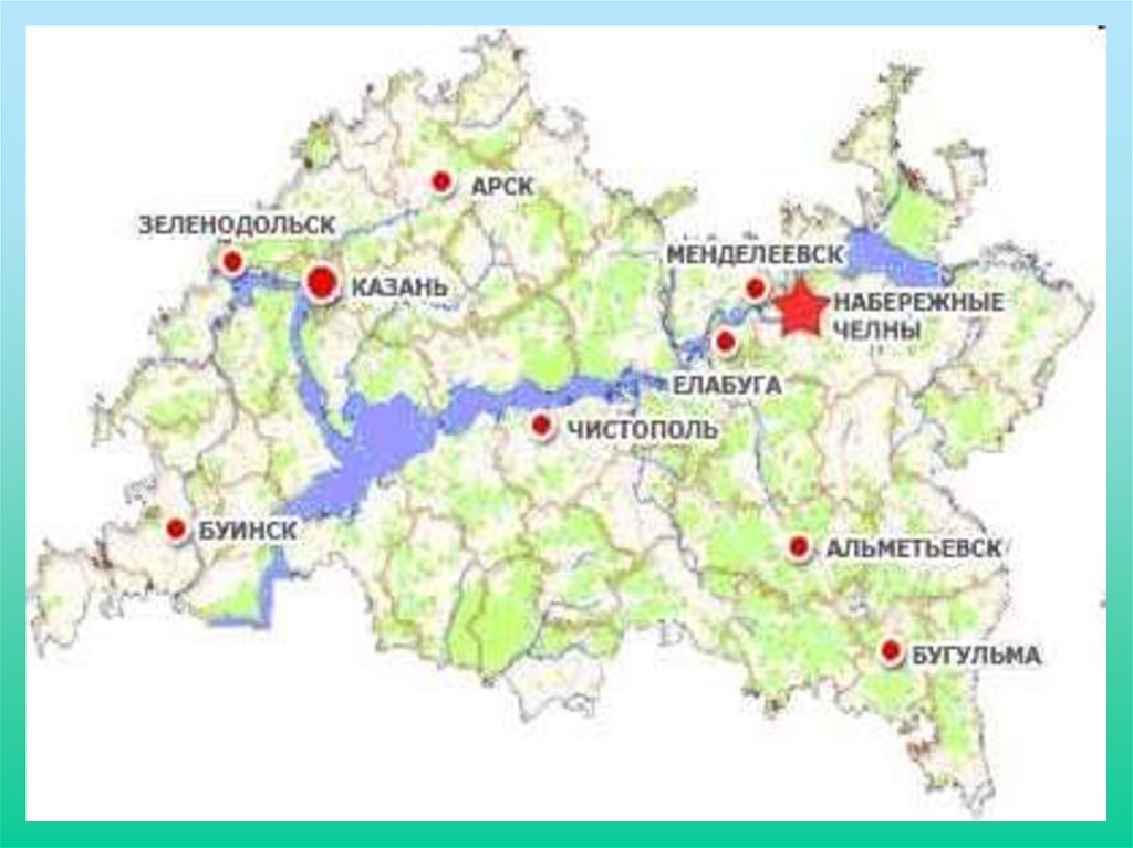 Карта татарстана с достопримечательностями
