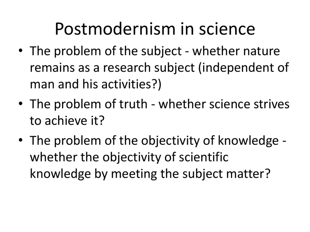 Postmodernism in science