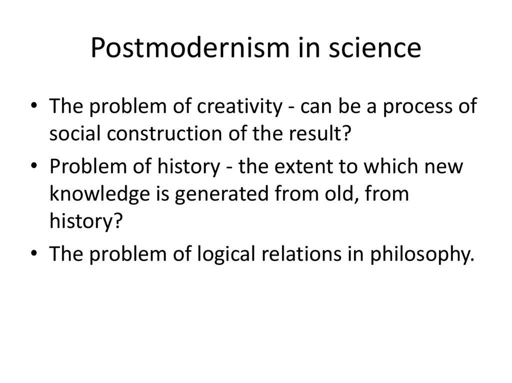 Postmodernism in science