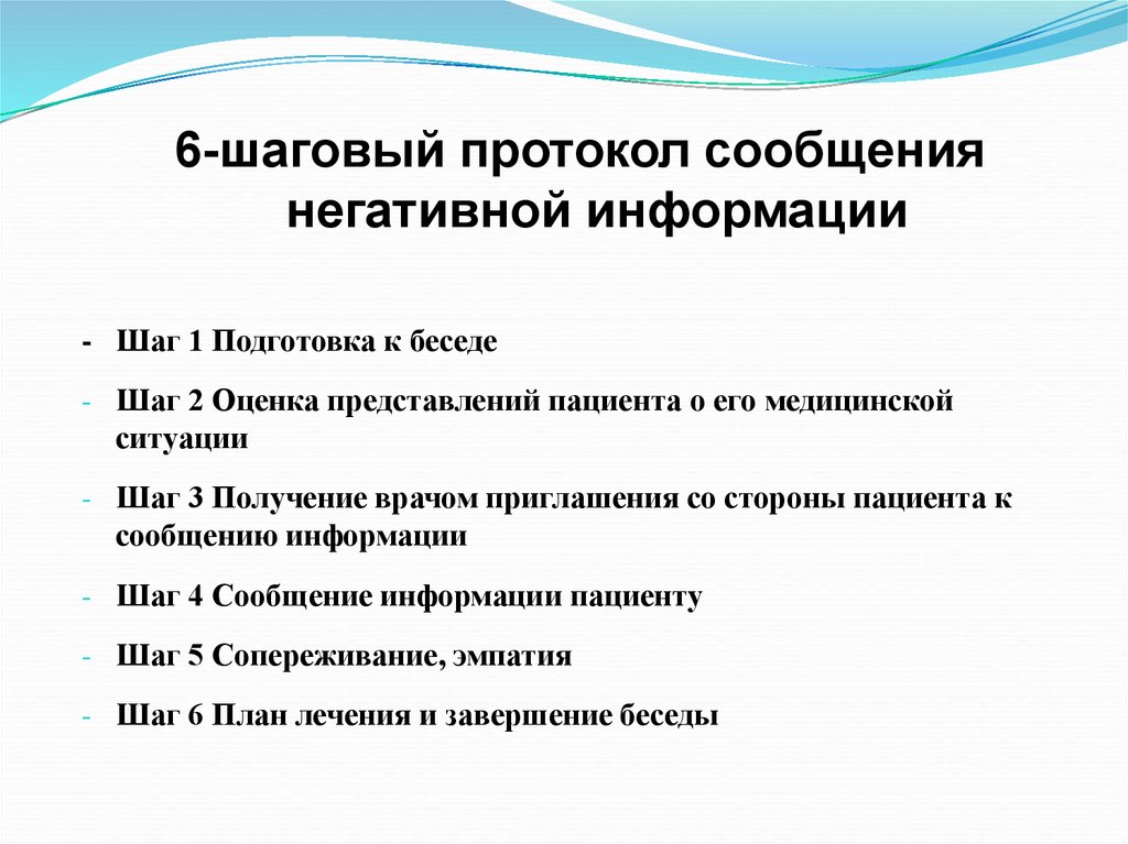 Информация шаг. Представление пациента в презентации. Негативные сообщения. Представление о пациенте. Протокол Апледжера.