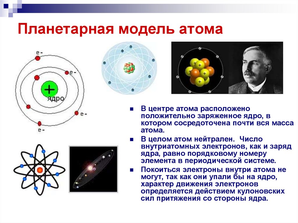 Кто предложил планетарную модель строения атома