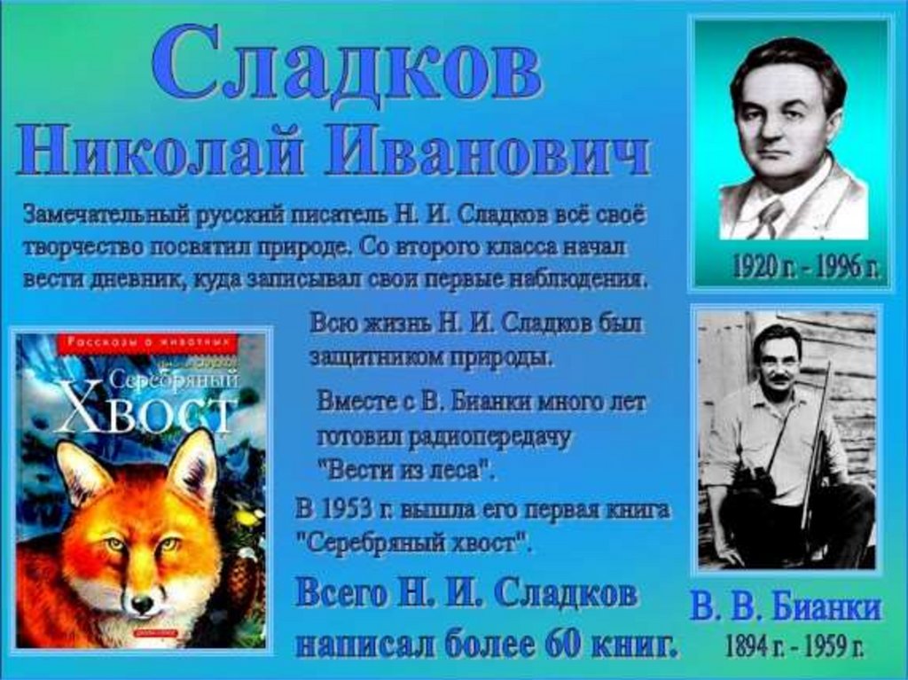 Н сладков биография для детей 2 класса презентация