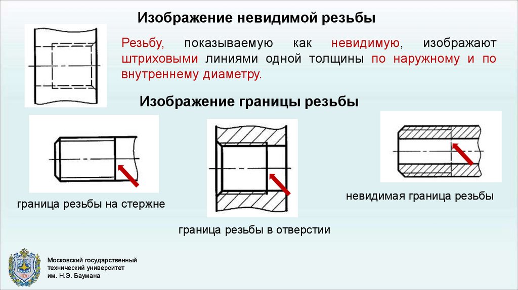 Невидимая резьба на чертеже