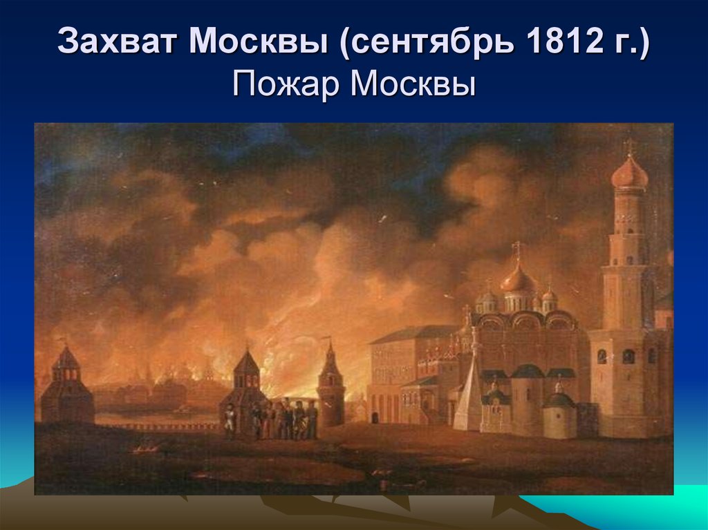 Захват Москвы (сентябрь 1812 г.) Пожар Москвы