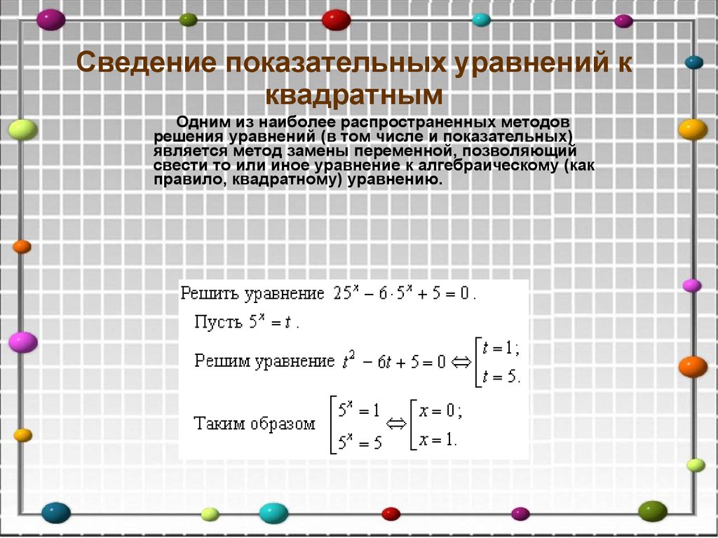 Показательные уравнения презентация 10