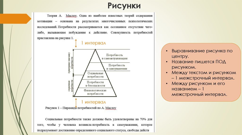 Интервал между рисунком и текстом в дипломе