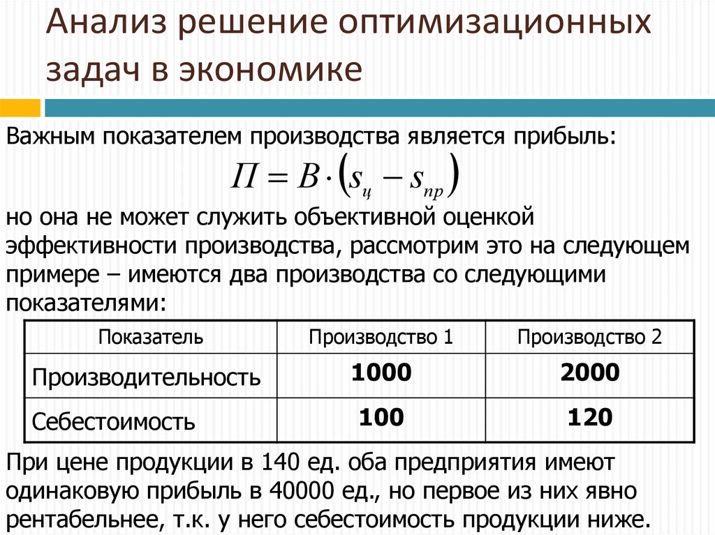 Задачи аналитического решения