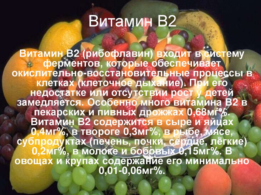 Презентация витамин в2