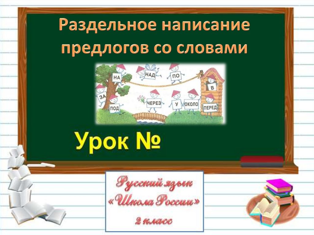 Презентация раздельное написание предлогов со словами 2 класс школа россии фгос