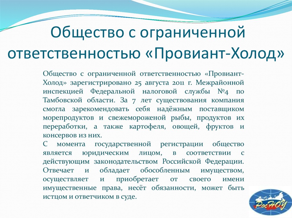 Презентация ооо пример