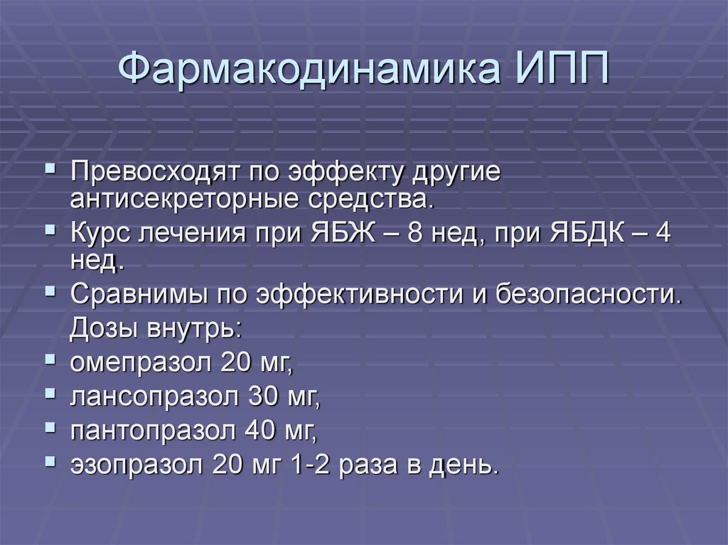 Ингибиторы протоновой помпы презентация