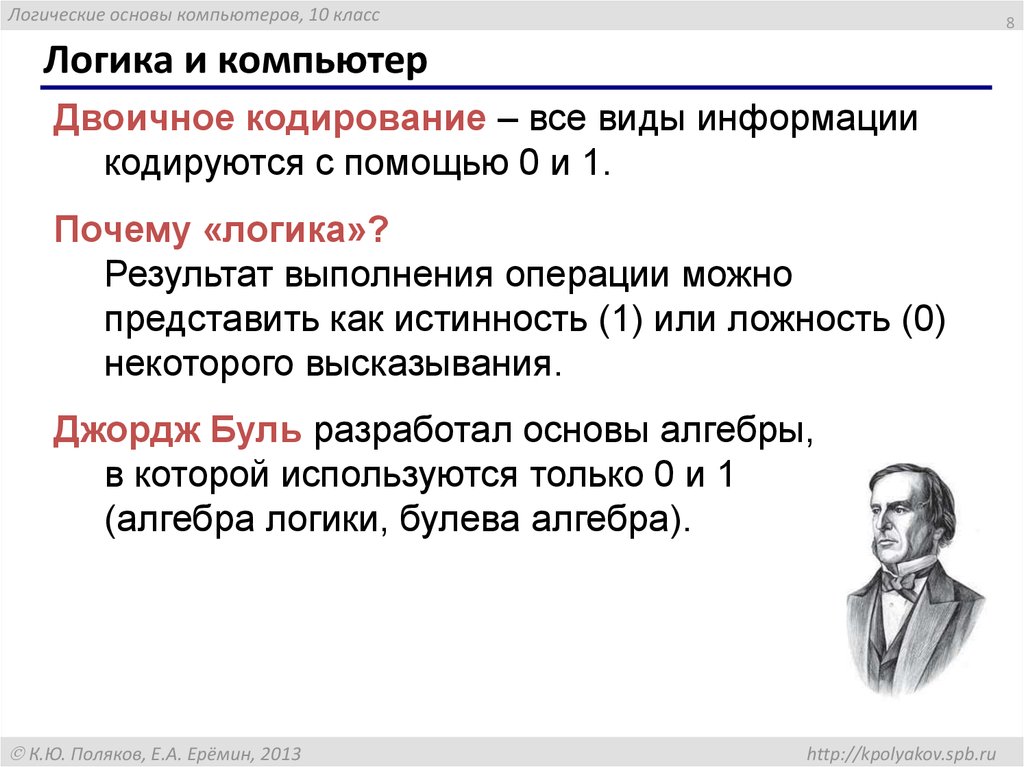 Логика информатика презентация. Связь между алгеброй логики и двоичным кодированием. Какой ученый разработал основы алгебры логики?. Какая связь между алгеброй логики и двоичным кодированием. Почему логика является основой информатики.