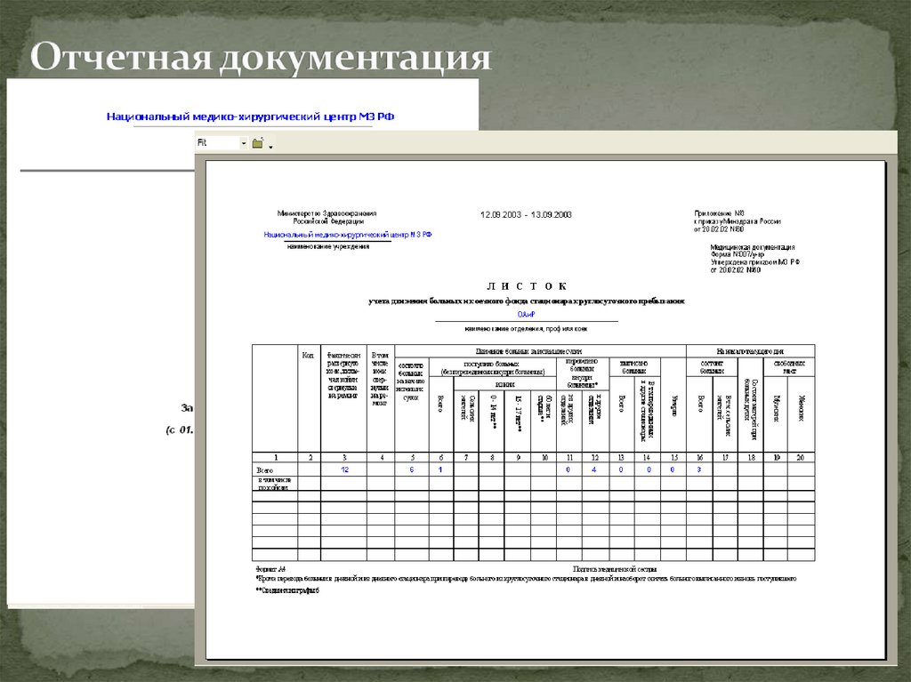 Отчетная документация вид документов