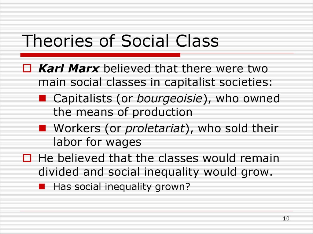 Theories of Social Class