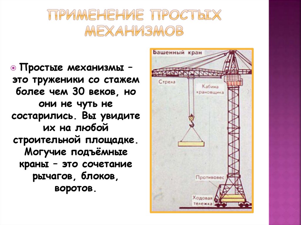 Простые механизмы фото. Золотое правило механики. Что называют простыми механизмами.