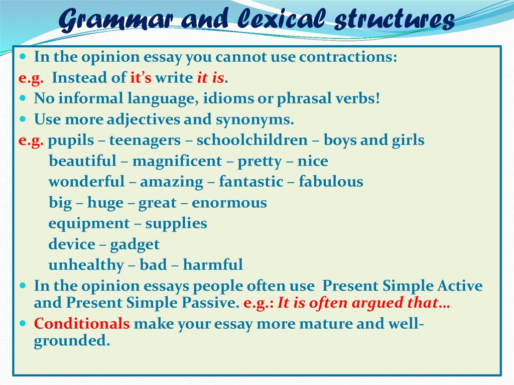 Grammar and lexical structures