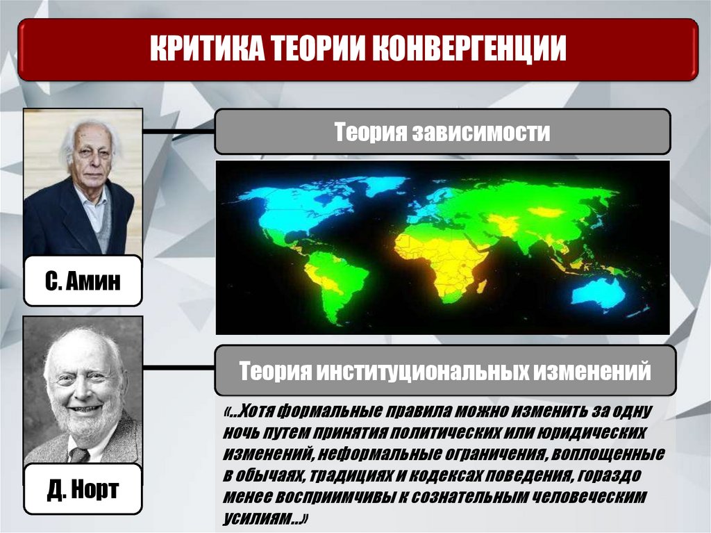 Авторами теории конвергенции являются