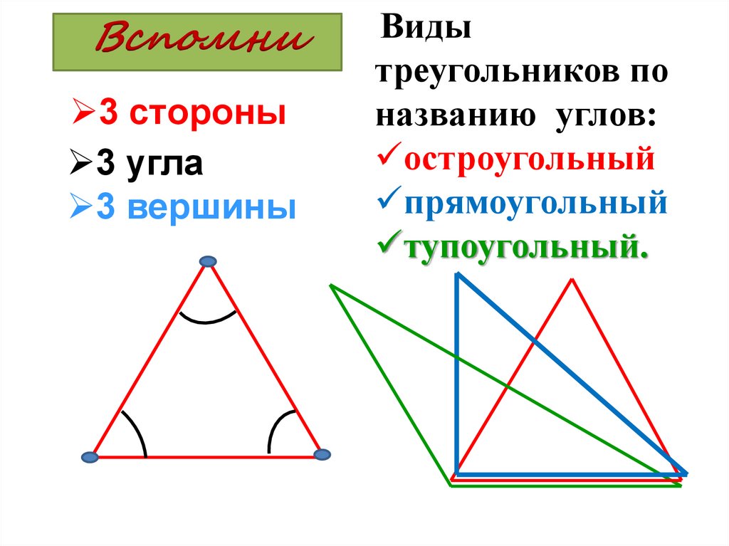 Презентация на тему виды треугольников