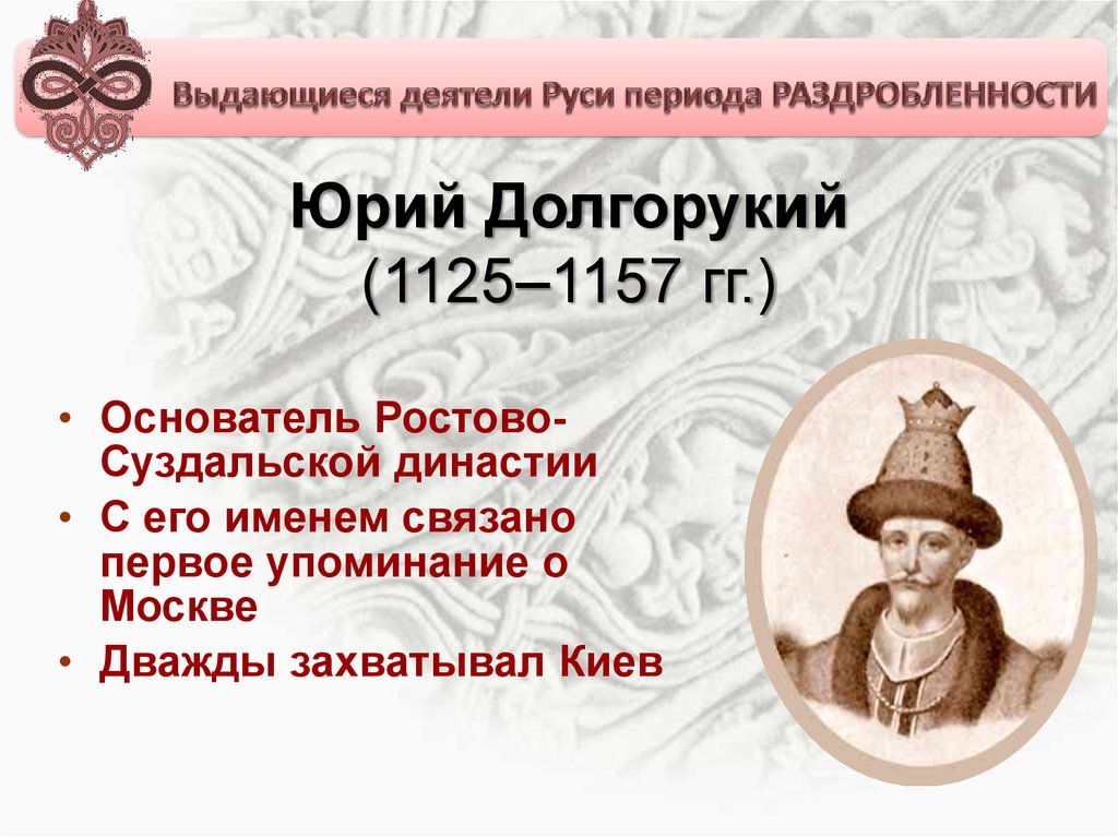 Юрий Долгорукий (1125–1157 гг.)