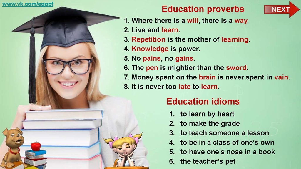 Education Proverbs Idioms Prezentaciya Onlajn