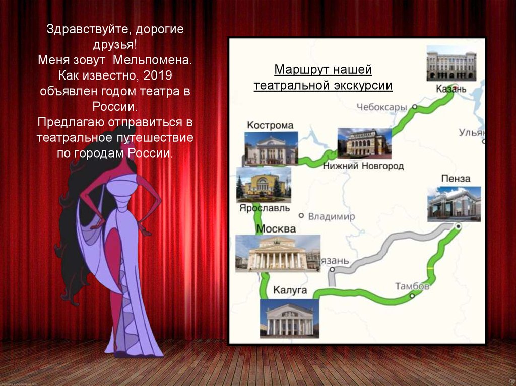 Урок путешествие в театр. 2019 Год театра в России. Карта урока экскурсии по театру.