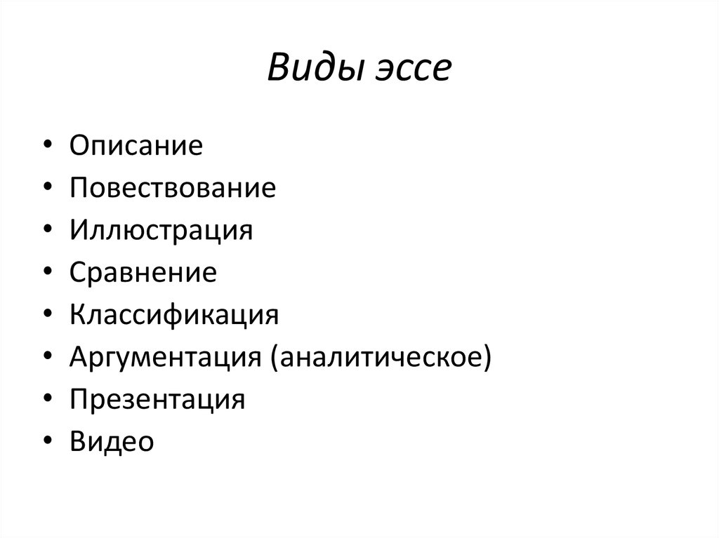 Эссе в виде презентации