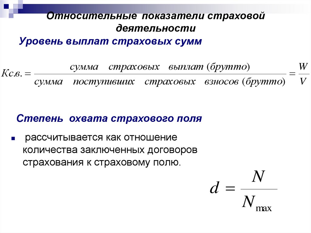 Сумма уровней. Уровень страховых выплат. Уровень выплат в страховании. Уровень выплат в страховании формула. Степень охвата страхового поля.