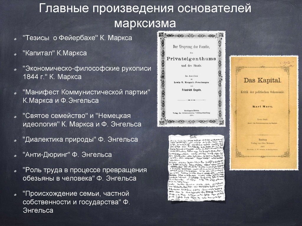 Назовите основные произведения. Главные произведения марксизма. Основные тезисы марксизма. Главными произведениями основателей марксизма являются. Основные тезисы Фейербаха.