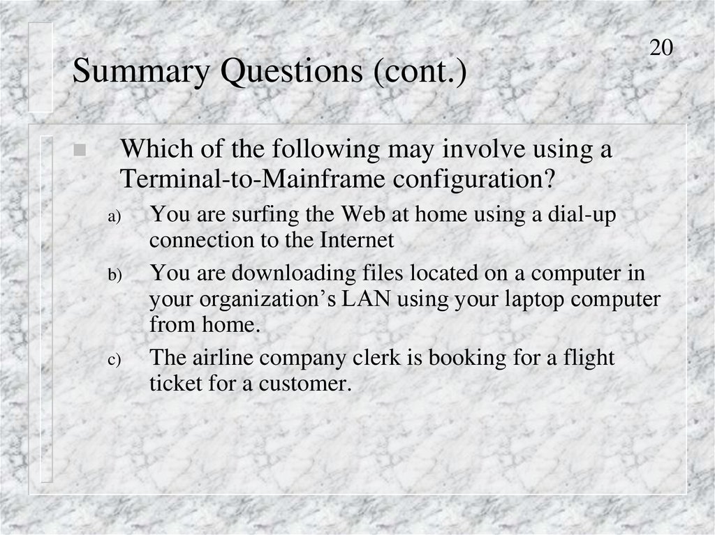 Summary Questions