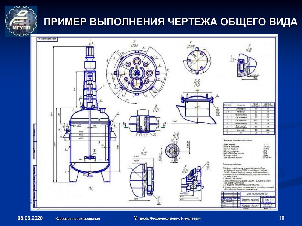 Чертеж общего вида сокращение