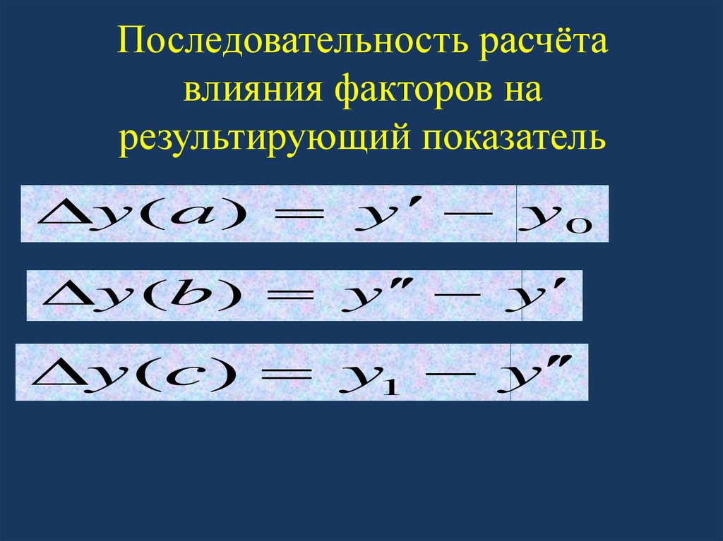 Последовательность расчетов