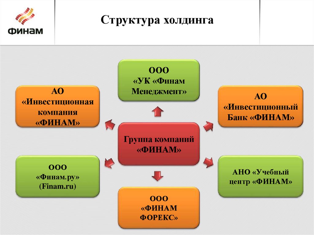 Структура управления холдингом схема