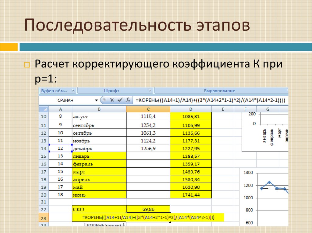 Корректировка расчета