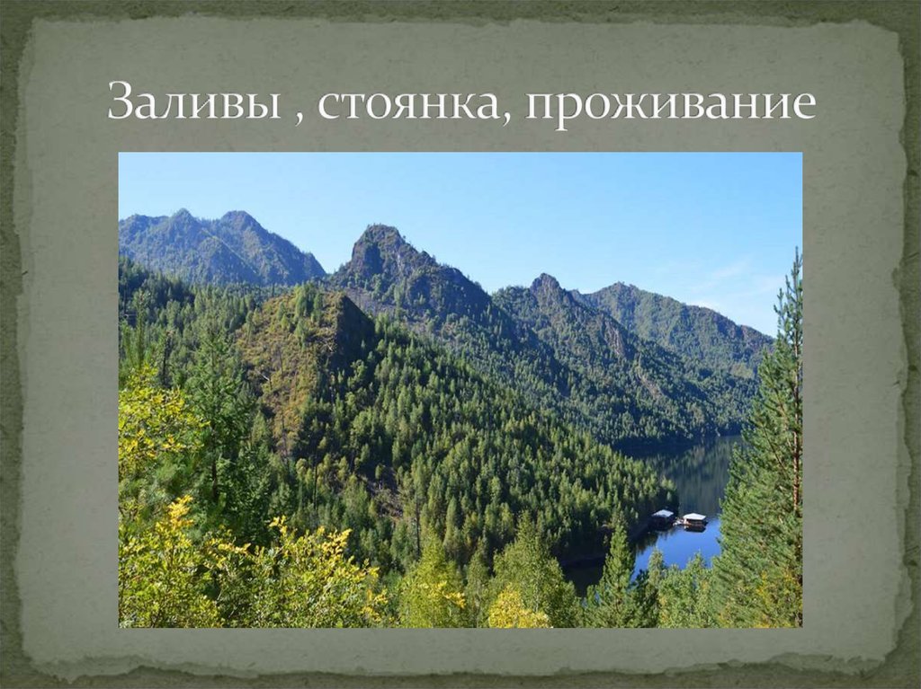 Заливы , стоянка, проживание