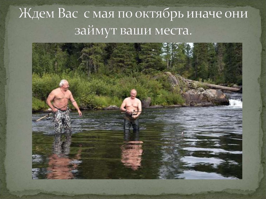 Ждем Вас с мая по октябрь иначе они займут ваши места.