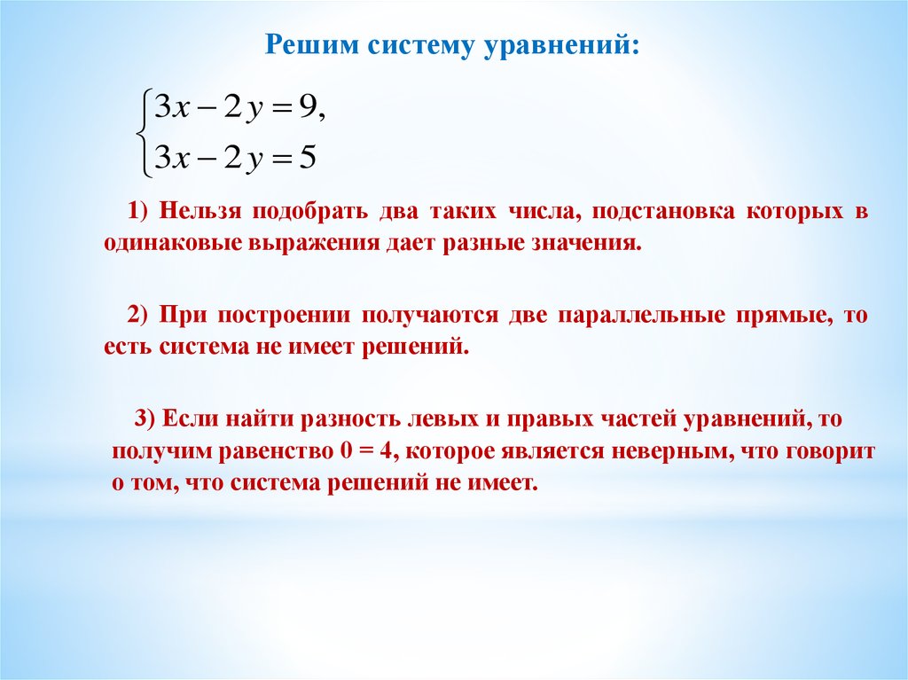 Решить систему уравнений методом