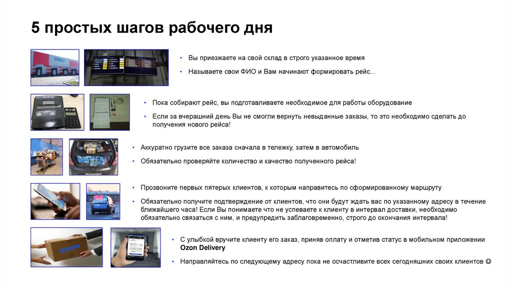 Правила для курьеров. Озон презентация компании. OZON презентация о компании. Презентация Озон склад. Вручение клиенту инструкцию.