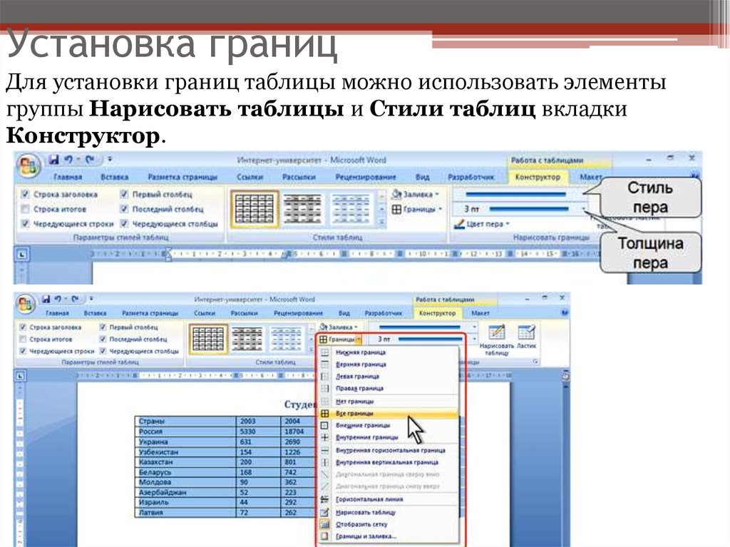Создание границ. Границы таблицы. Границы таблицы в Ворде. Как установить границы таблицы. Установка границ ячеек таблицы.