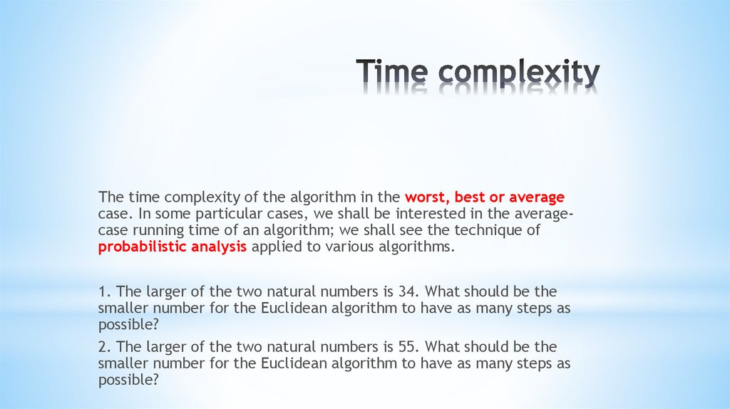 Time complexity