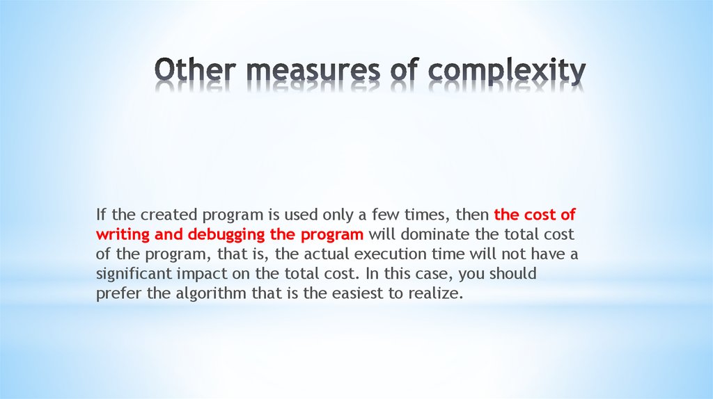 Other measures of complexity