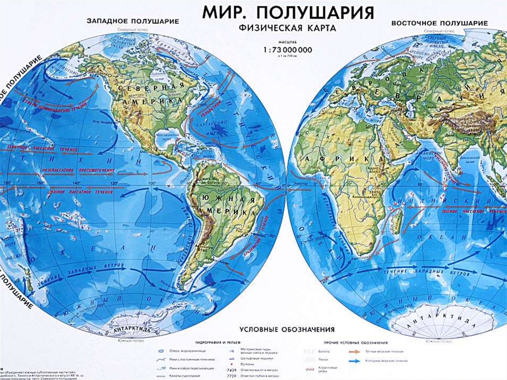 Полушария в которых расположен материк африки