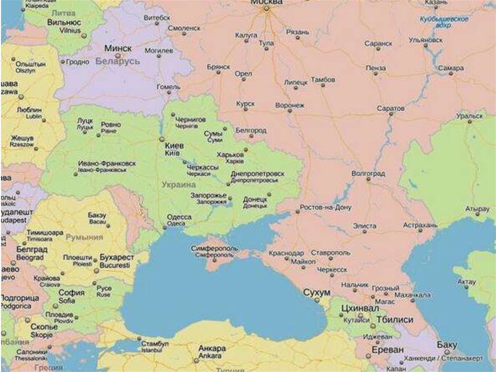 Киев на контурной карте