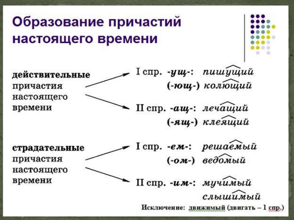 Роль причастий в русском языке проект